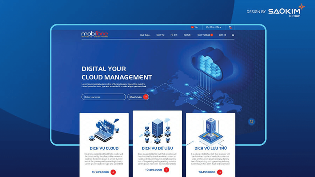 Dự án thiết kế website Mobifone Cloud